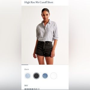 Abercrombie & Fitch High Rise 90s Cutoff Shorts - Black, size 26/2